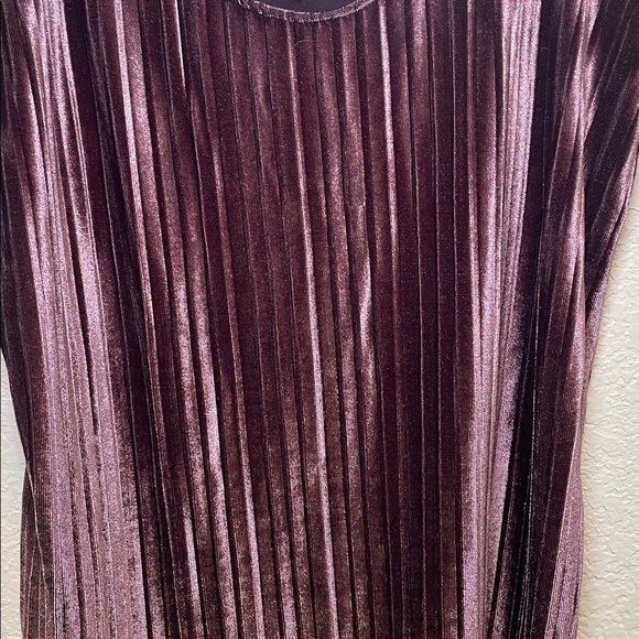 Jasmine & Juliana Eggplant Purple Velvet Mini Pleat Camisole XS - Picture 3 of 7